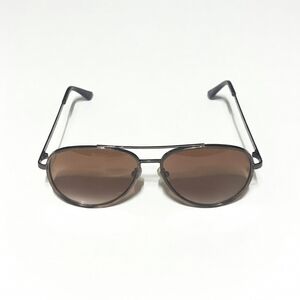 Foster Grant Black Frame Brown Lens Aviator Sunglasses